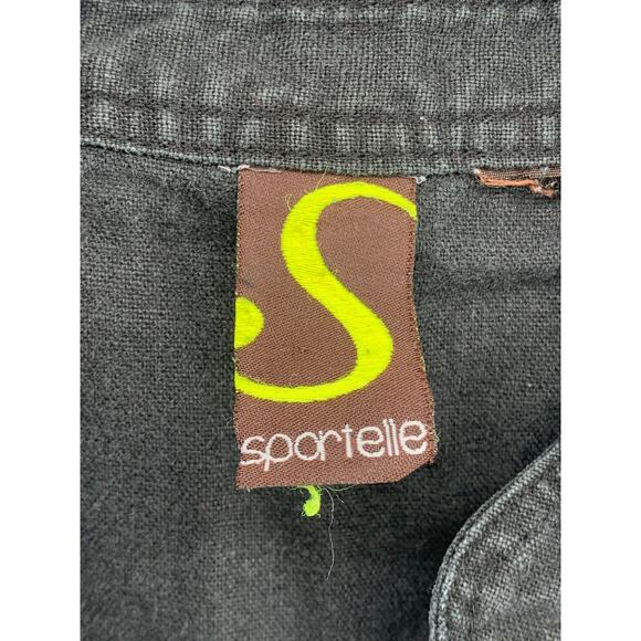 SPORTELLE Women's Black Floral Embroidered 3/4 Sleeve Pullover Top SZ M - Picture 7 of 9